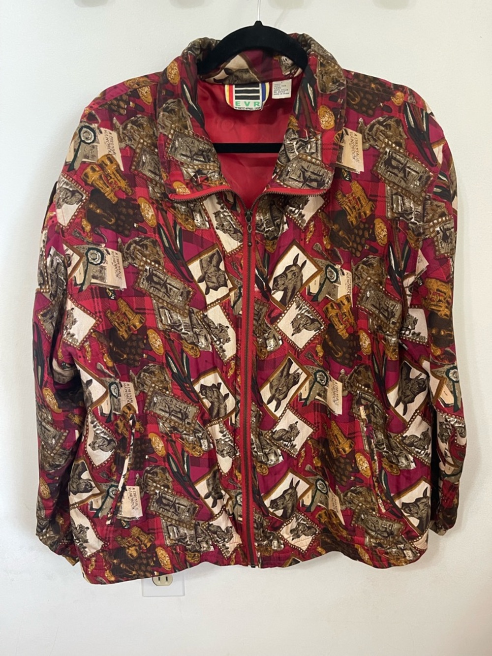 EVR Rousso Apparel 100% Silk Equestrian Horse Bomber Jacket